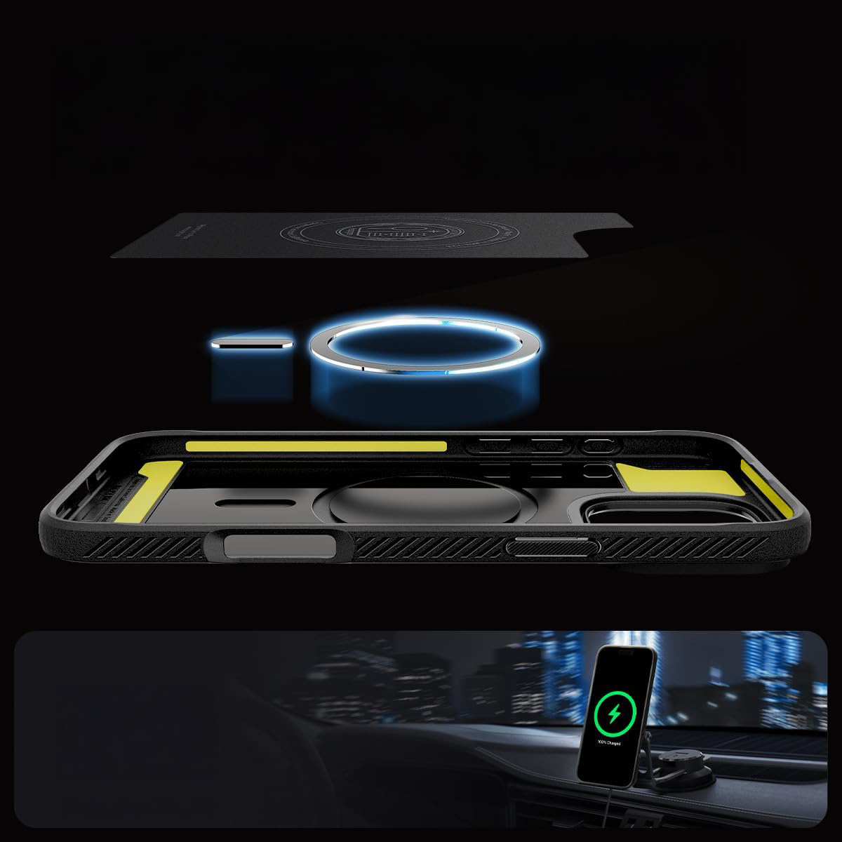Etui Spigen Rugged Armor Mag do MagSafe do iPhone 16 Pro, szare